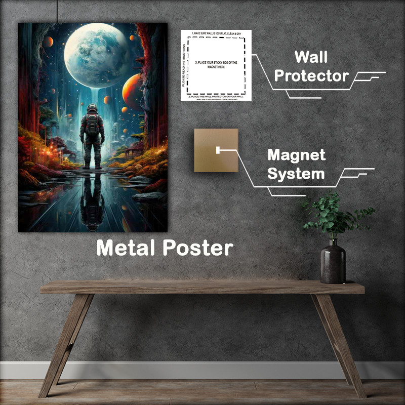 Buy Metal Poster : (Solitary Spacewalker Exploring the Infinite)