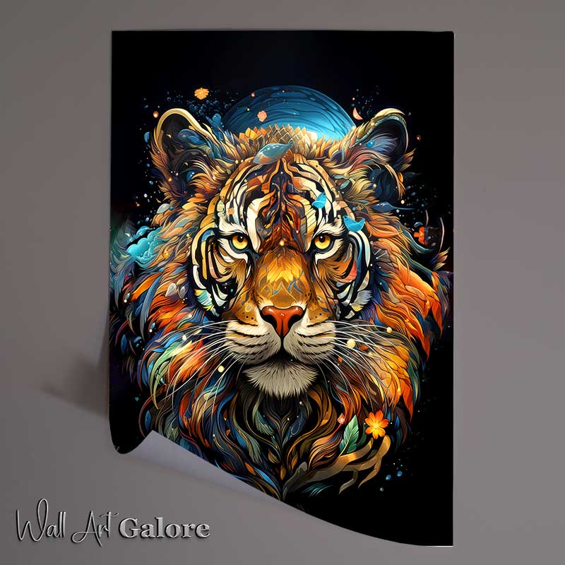 Buy Unframed Poster : (Rainbow tiger dark srarry night)