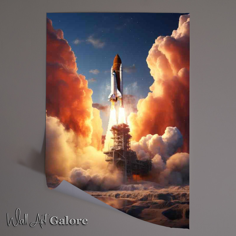 Buy Unframed Poster : (Stellar Sojourns Rocket Launches into the Infinite)