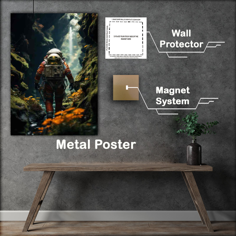 Buy Metal Poster : (Stellar Voyager Astronauts Exploration of the Universe)