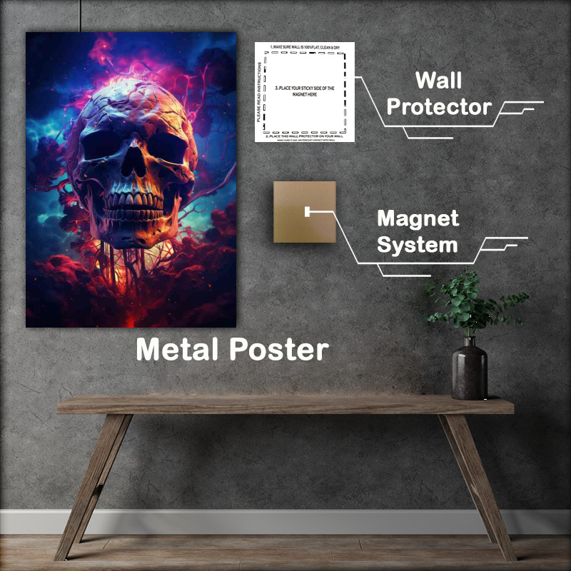 Buy Metal Poster : (Death s Diary Memoirs of the Macabre outerspace skull)