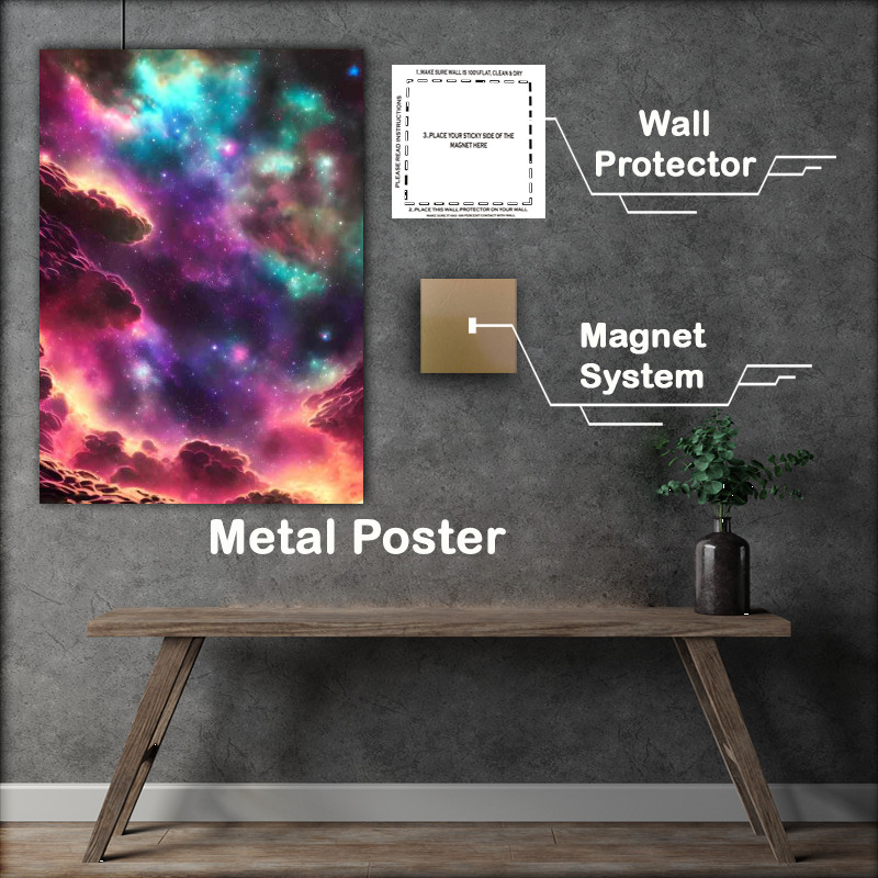 Buy Metal Poster : (Celestial Spectacle The Magnificence of Space Nebula)