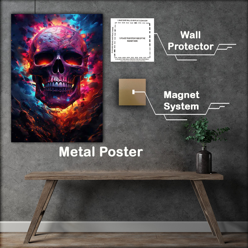 Buy Metal Poster : (Exploring the Afterlife cosmic skull)