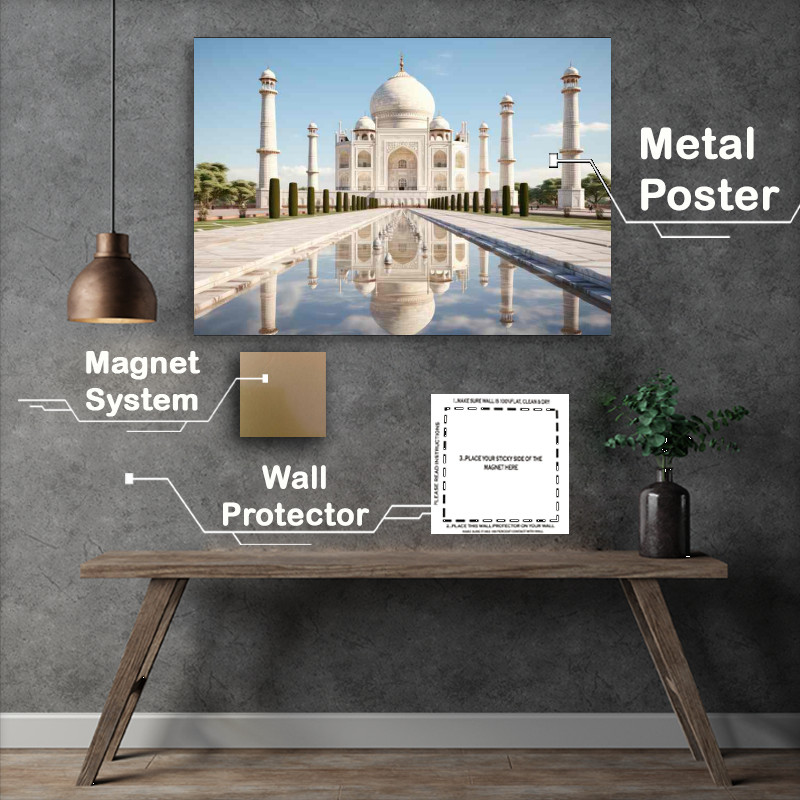Buy Metal Poster : (Indias Marvel In White Taj Mahal)