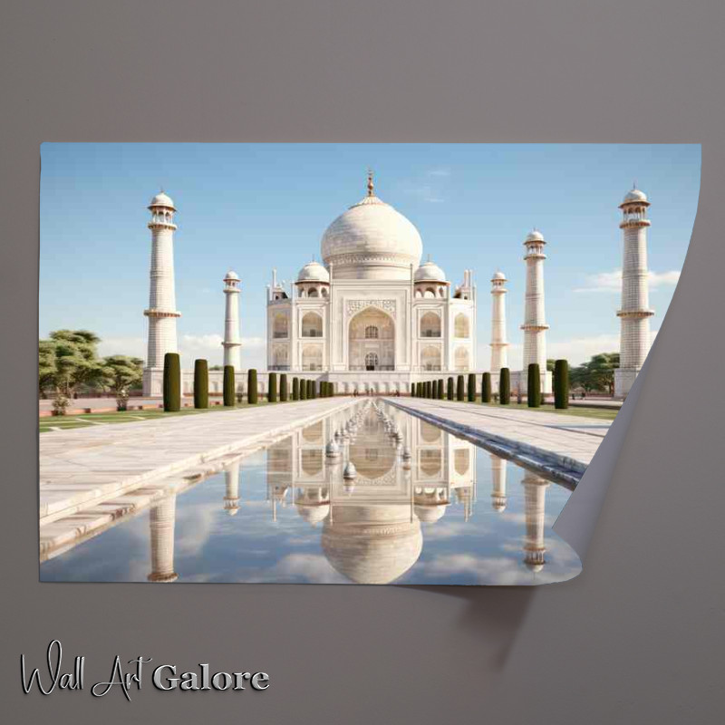 Buy Unframed Poster : (Indias Marvel In White Taj Mahal)