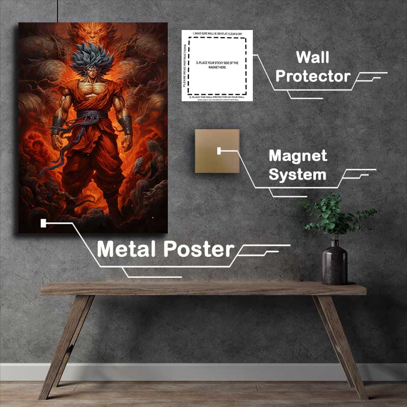Buy Metal Poster : (Goku is surrounded by giants and monsters)