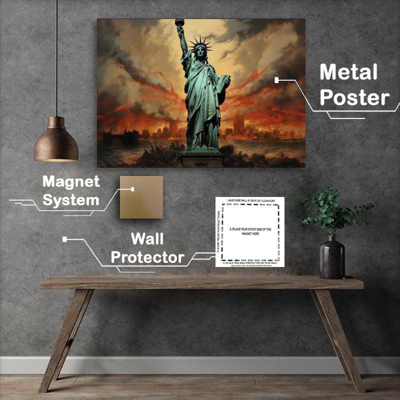 Buy Metal Poster : (Liberty A Statue Of Freedom)