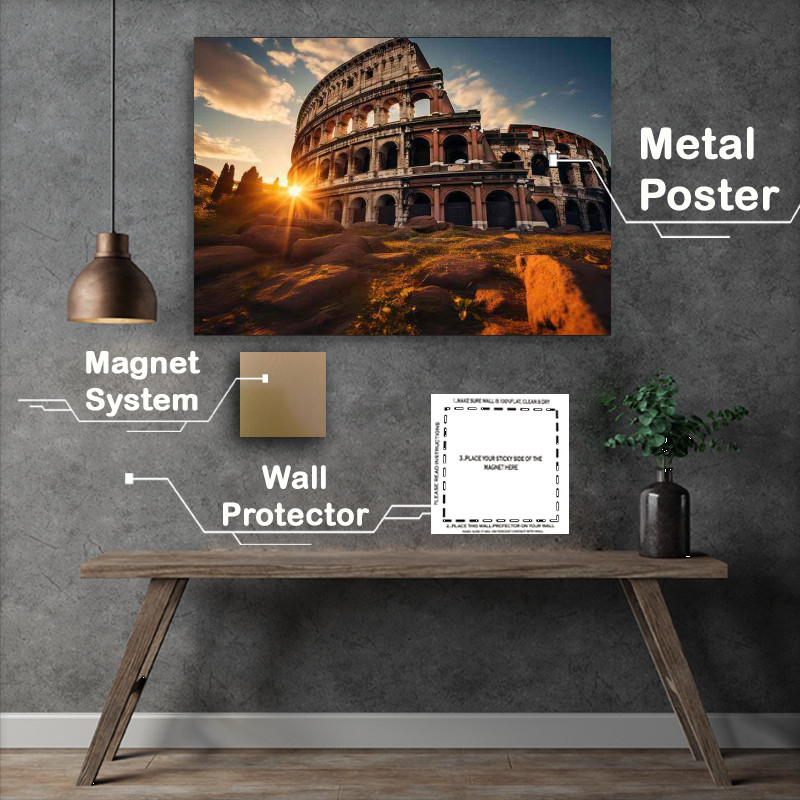 Buy Metal Poster : (Spectacular Roman Wonder Coliseum)