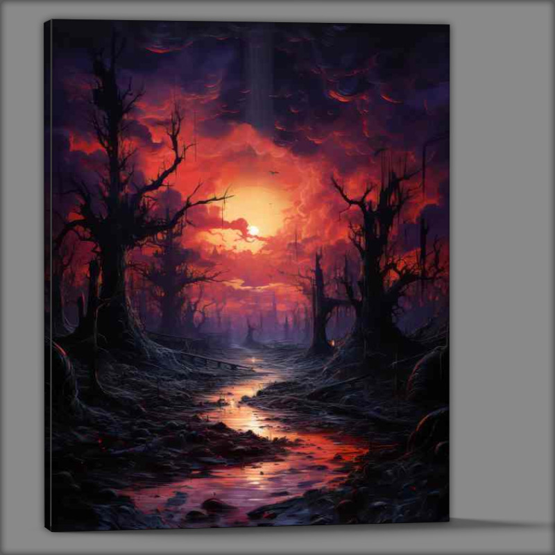 Buy Canvas : (Blood Moon Over Mysterious Forest)