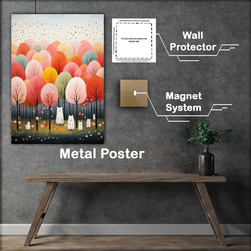 Buy Metal Poster : (Candy Colored Trees in Whimsical Forest)