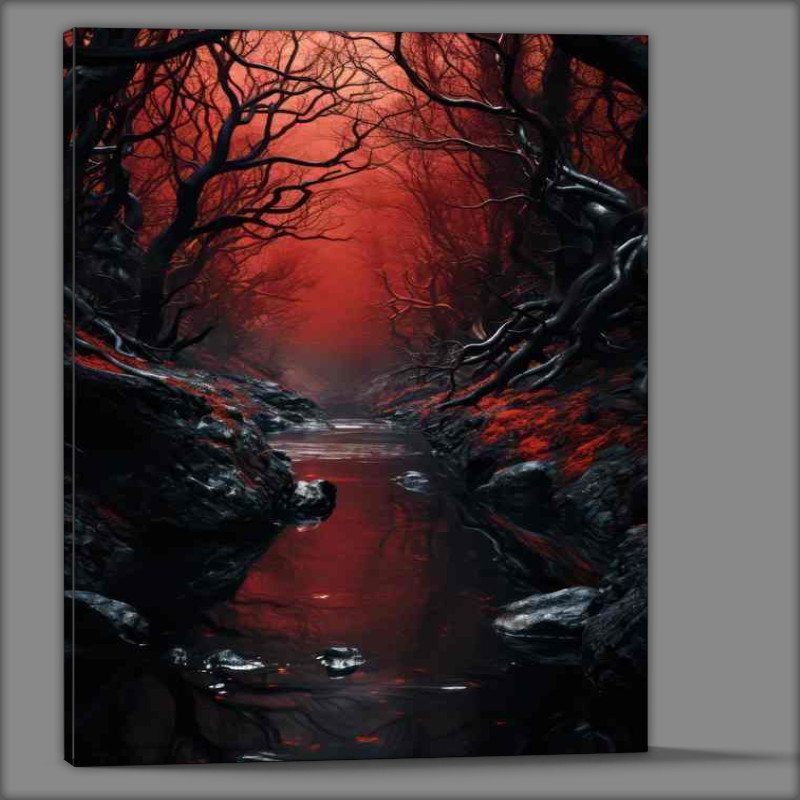 Buy Canvas : (Crimson Skies Over Enchanted Forest)