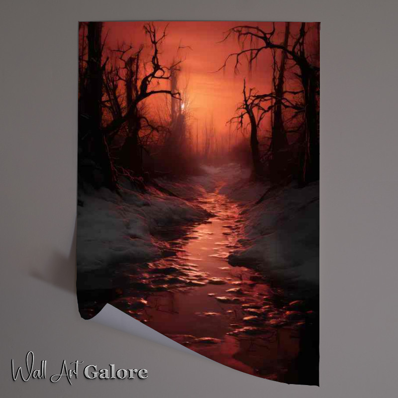 Buy Unframed Poster : (Enchanted Woods Forest at Midnight Glows)