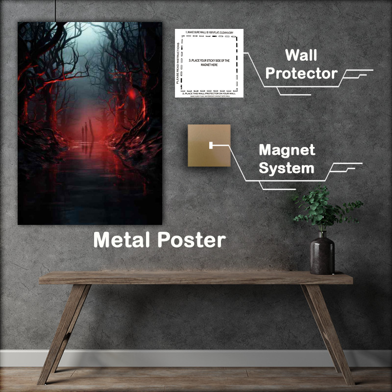 Buy Metal Poster : (Moonlit Forest Nocturnal Beauty Unveiled)
