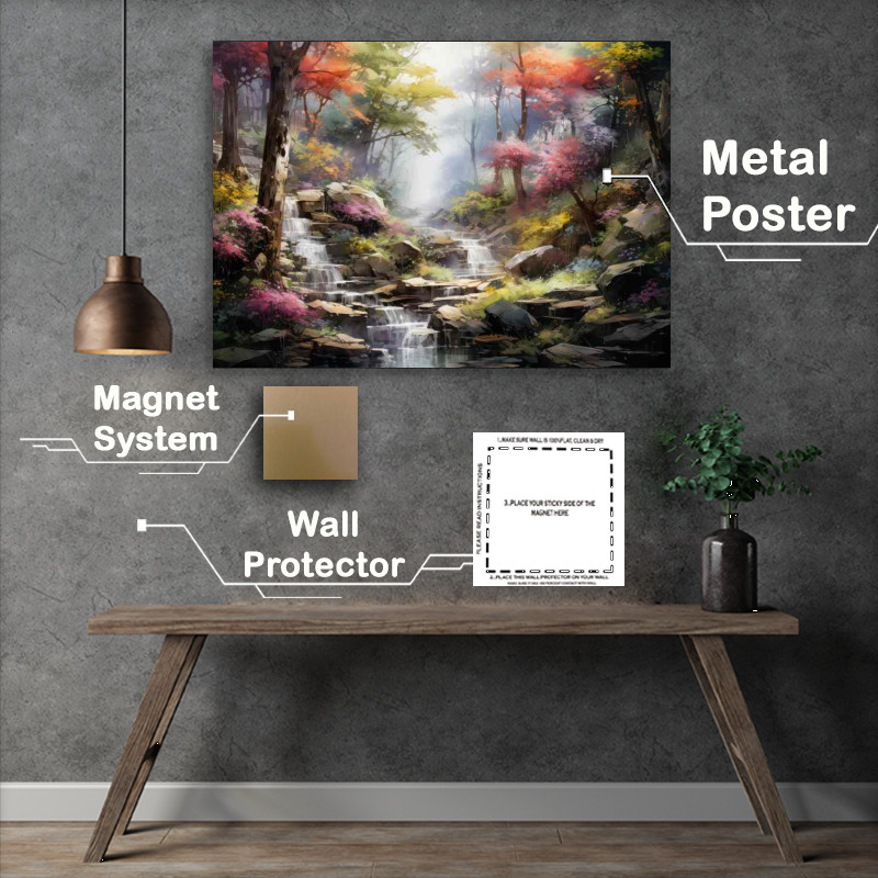 Buy Metal Poster : (Chromatic Canopy Colorful Trees Delight)
