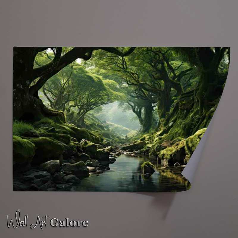 Buy Unframed Poster : (Scenic Riverbank with Trees)