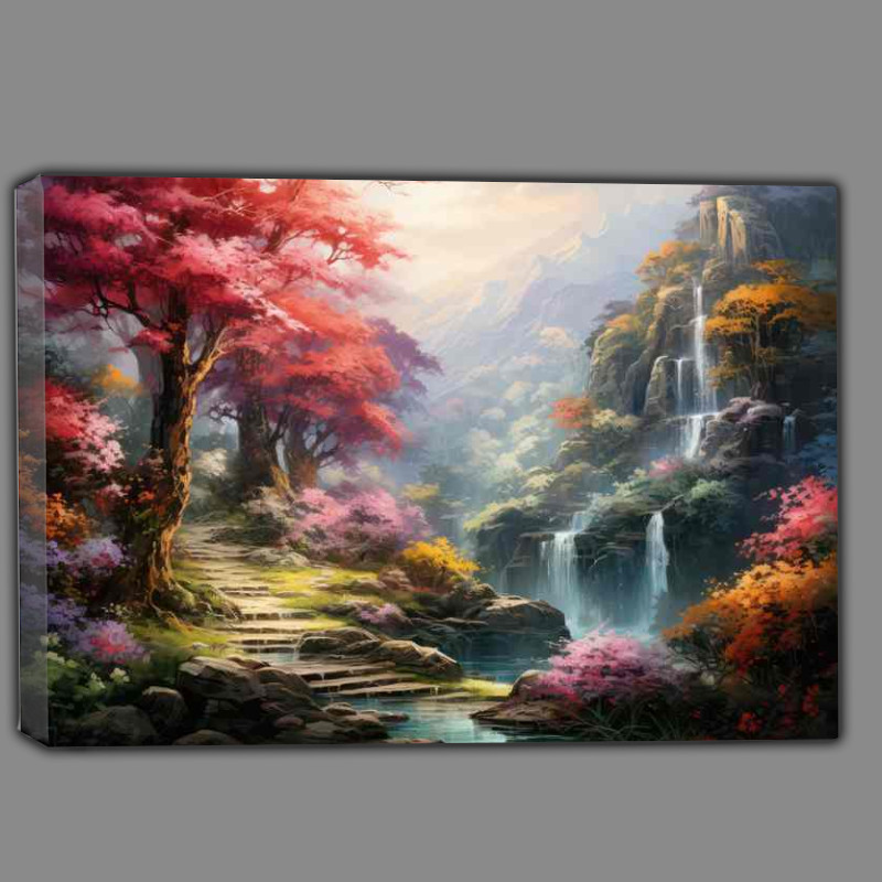 Buy Canvas : (Spectrum of Seasons Colorful Treescape)