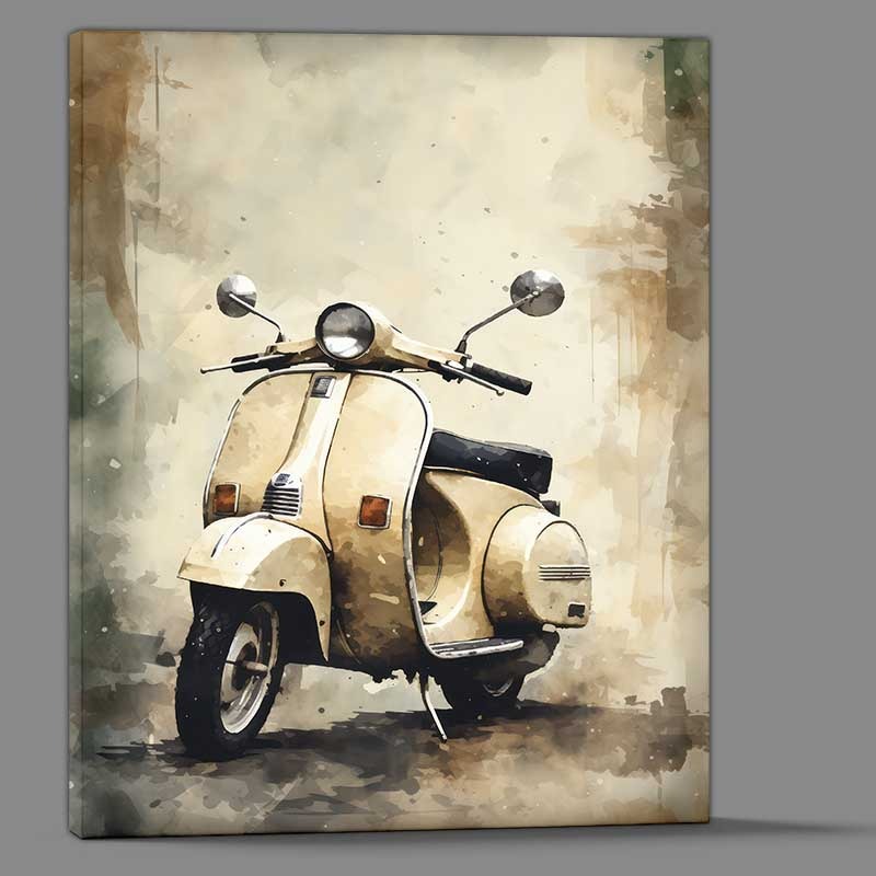 Buy Canvas : (Painting Of A Old Scooter Bike)