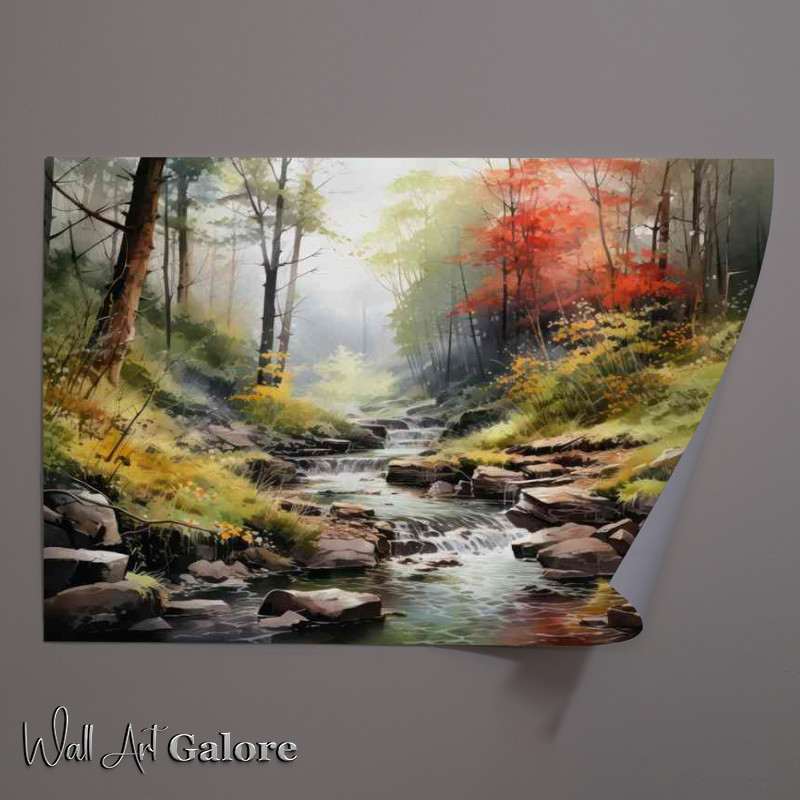 Buy Unframed Poster : (The River and Colorful Trees Delight)