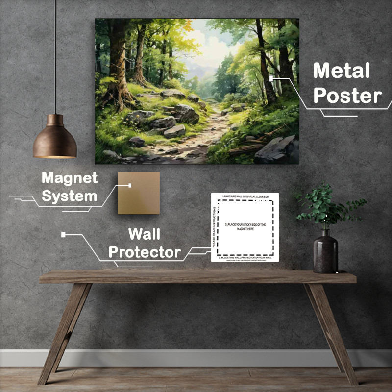 Buy Metal Poster : (The Winding Path In The Forest)