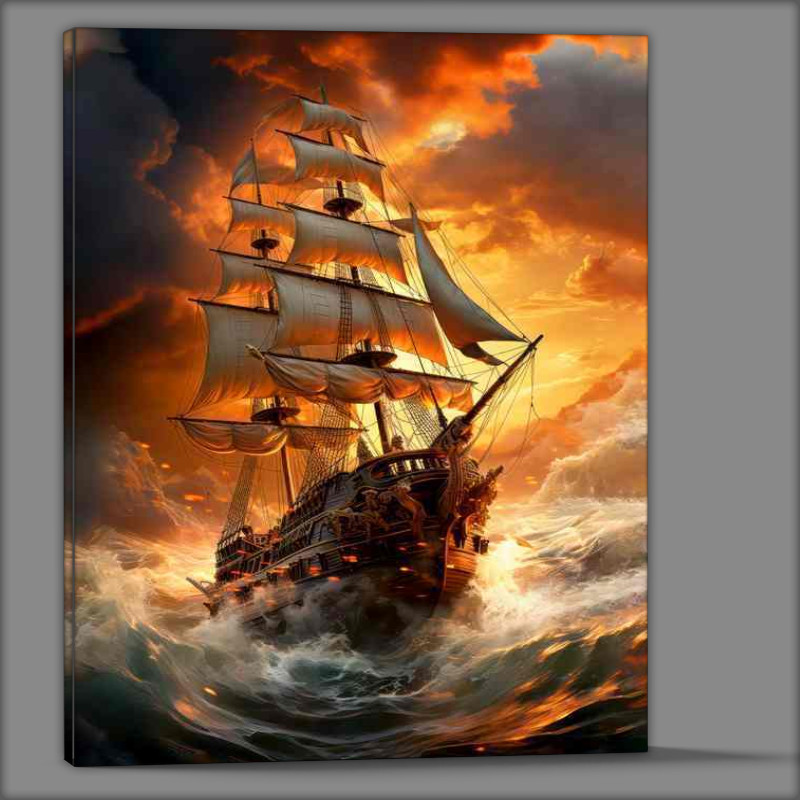 Buy Canvas : (A ship in the turbulent ocean)