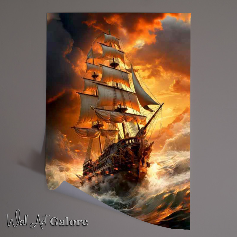 Buy Unframed Poster : (A ship in the turbulent ocean)