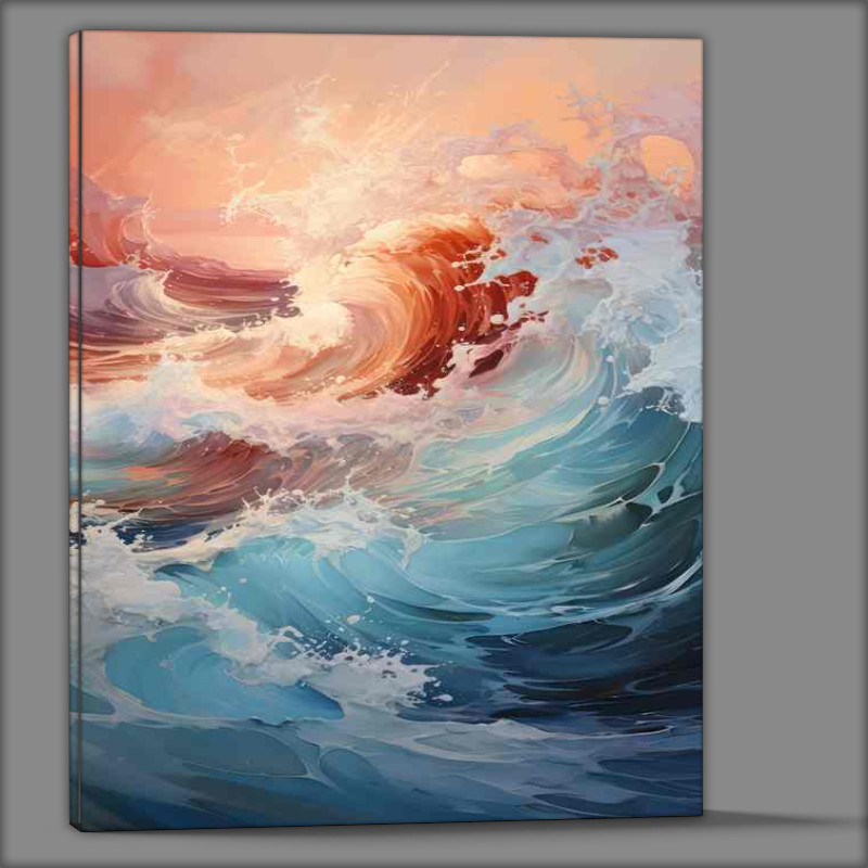 Buy Canvas : (Rough Waters in Vibrant Ocean Hues)
