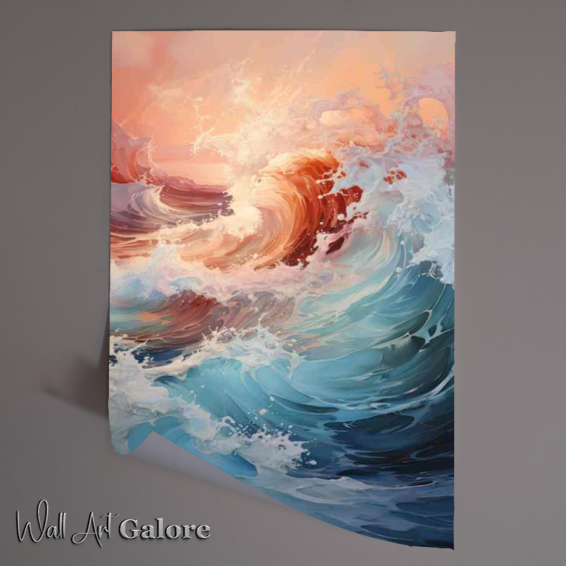 Buy Unframed Poster : (Rough Waters in Vibrant Ocean Hues)