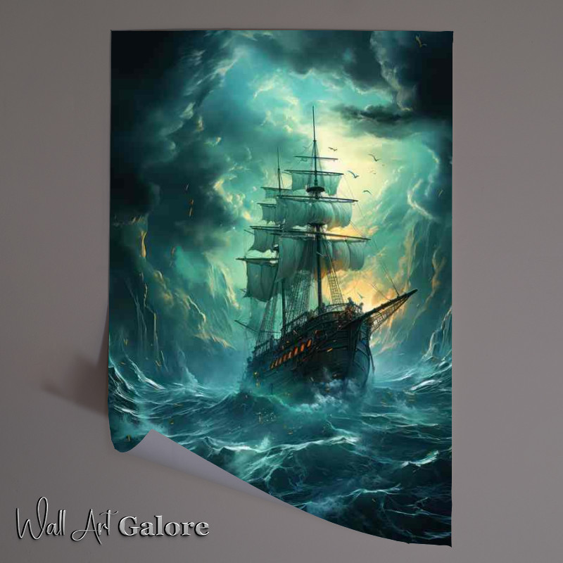 Buy Unframed Poster : (Sailing Under Stars Nocturnal Nautical Adventure)