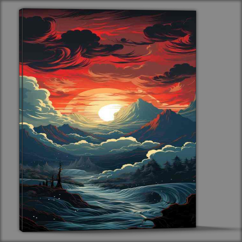 Buy Canvas : (Spectacle of Hues Wild and Colorful Seas)