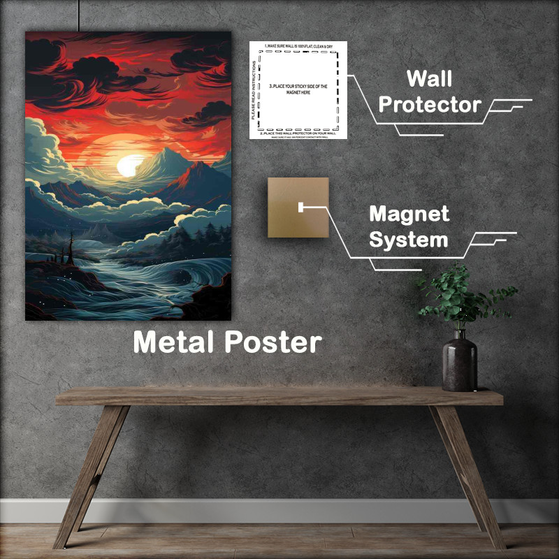 Buy Metal Poster : (Spectacle of Hues Wild and Colorful Seas)
