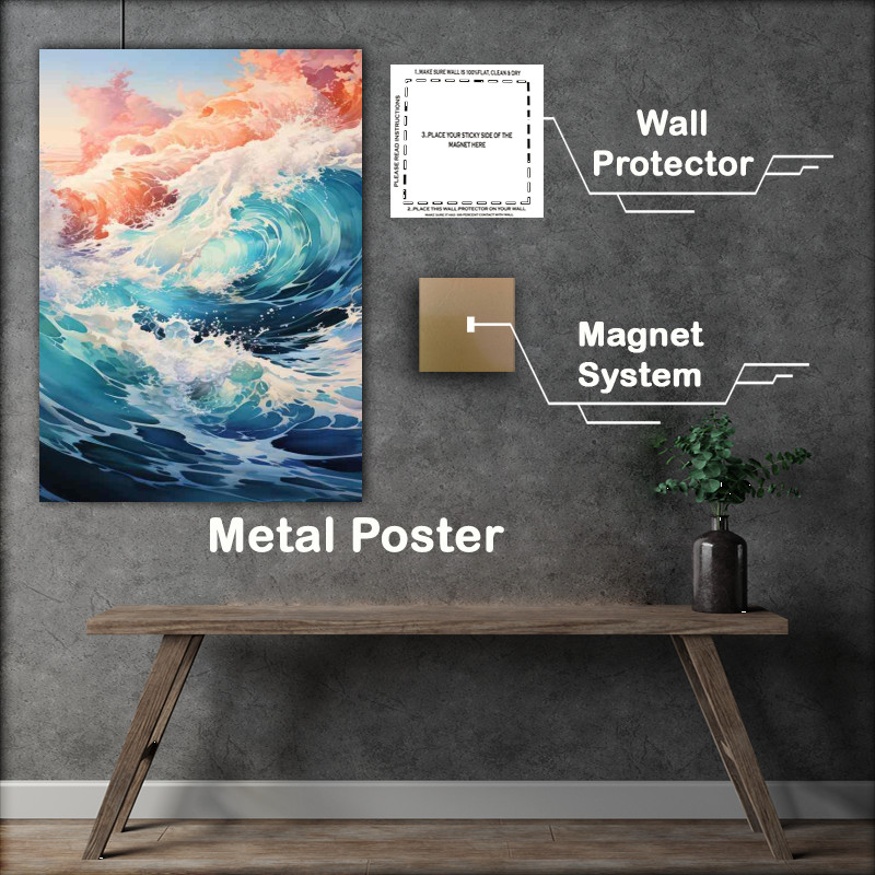 Buy Metal Poster : (Storms Palette Colorful Sea in Commotion)