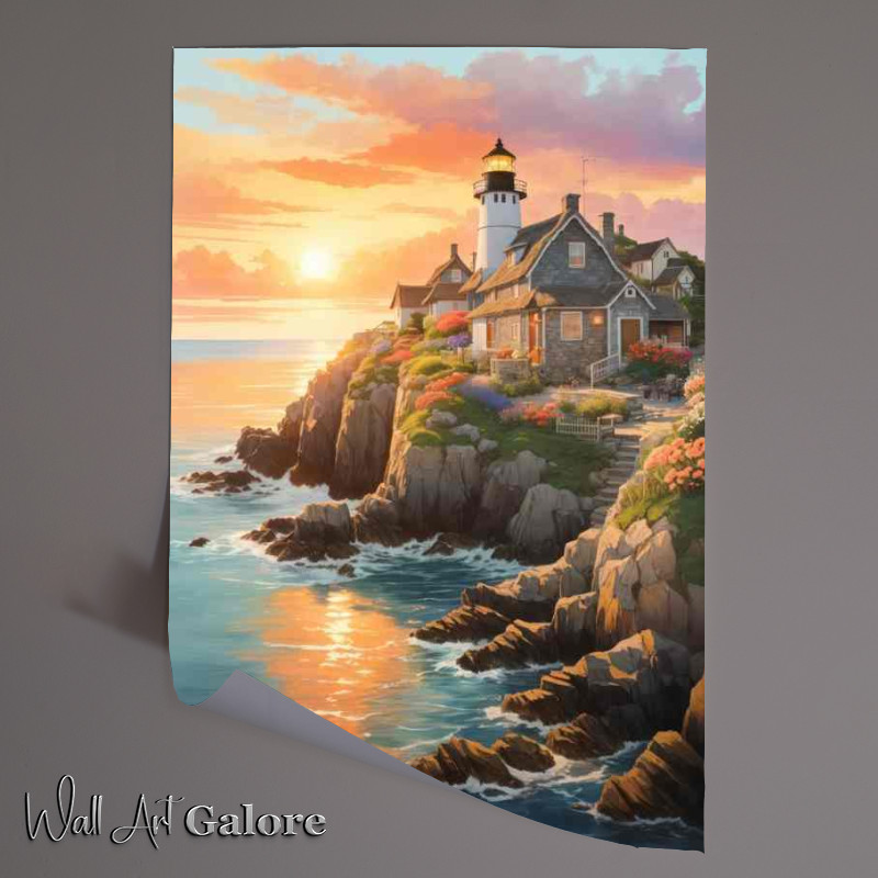 Buy Unframed Poster : (Sunrise Beacon Lighthouses Early Morning Vigil)