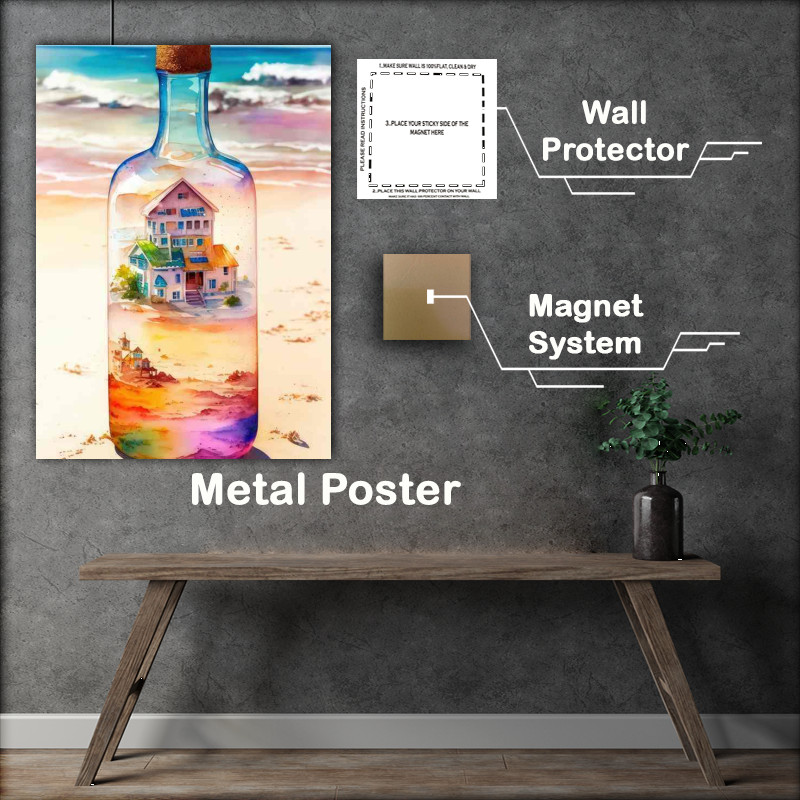 Buy Metal Poster : (The bottle of sandy dreams)