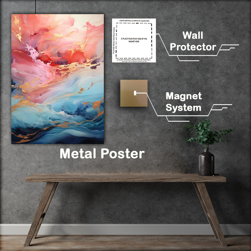 Buy Metal Poster : (Vivid Turbulence Colorful Palette of Seas)