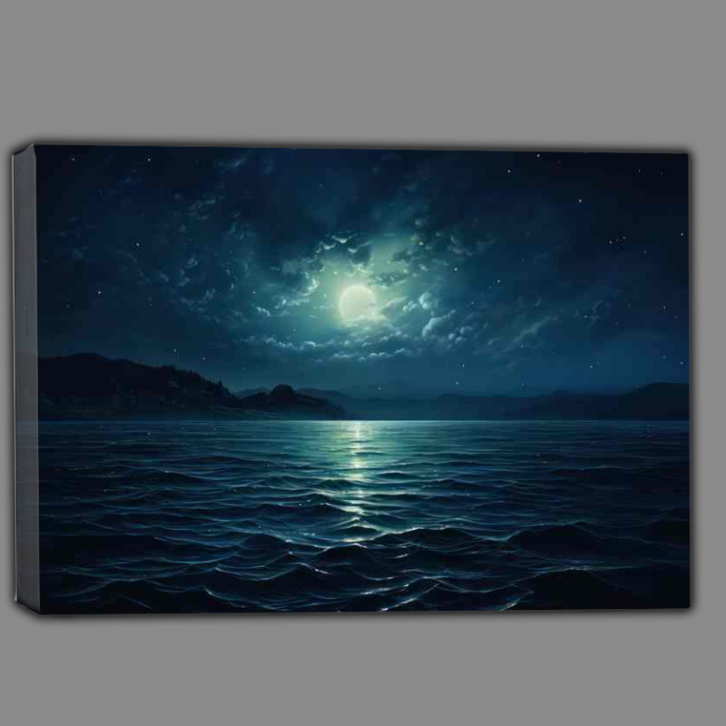 Buy Canvas : (Moonlight over the ocean)
