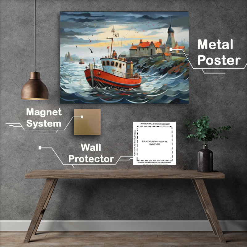 Buy Metal Poster : (Raging Sea Tests the Resilient Crew)