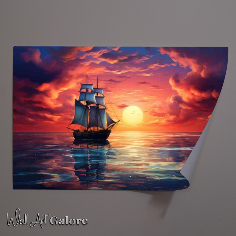 Buy Unframed Poster : (Sunsets Embrace Oceans Evening Glow)