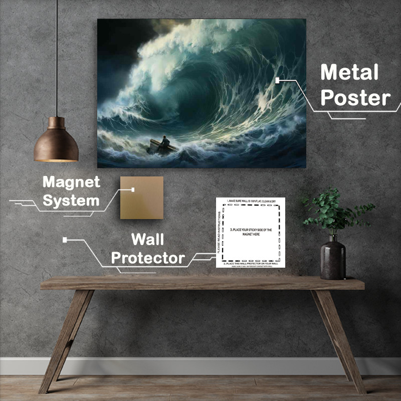 Buy Metal Poster : (Turbulent Waters, Mighty Waves in Motion)