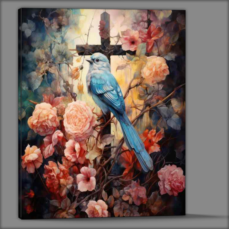 Buy Cross with Flora & Fauna : (Sacred Wings & Petals)