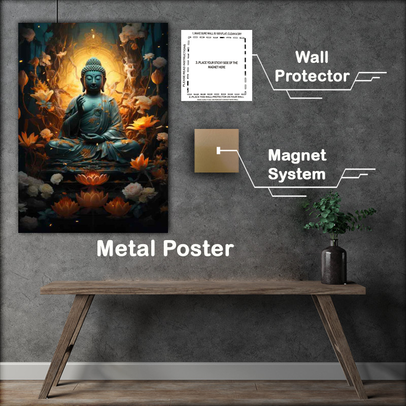 Buy Metal Poster : (A Spiritual Odyssey Following Buddhas Guided Path)