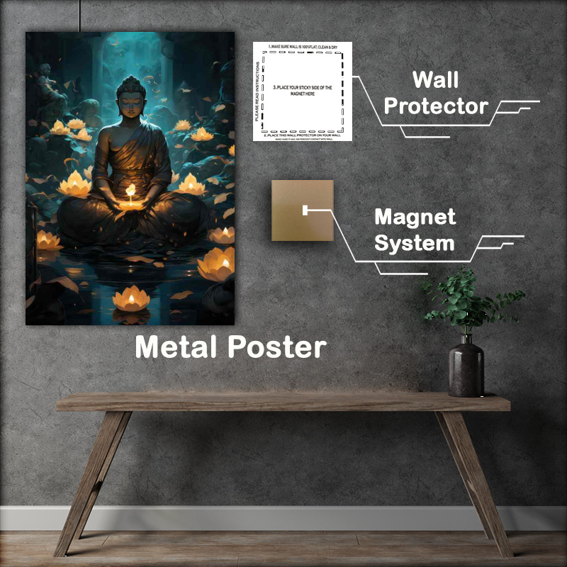 Buy Metal Poster : (Dive into the Deep The Enlightened World of Buddha)