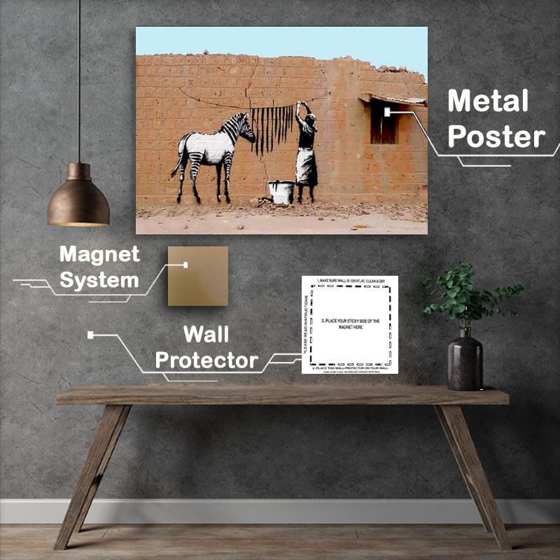 Buy Metal Poster : (Zebra stripes washing)