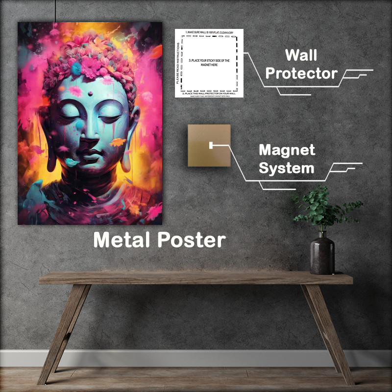 Buy Metal Poster : (Divine Stillness Mystical Buddhas Peace)