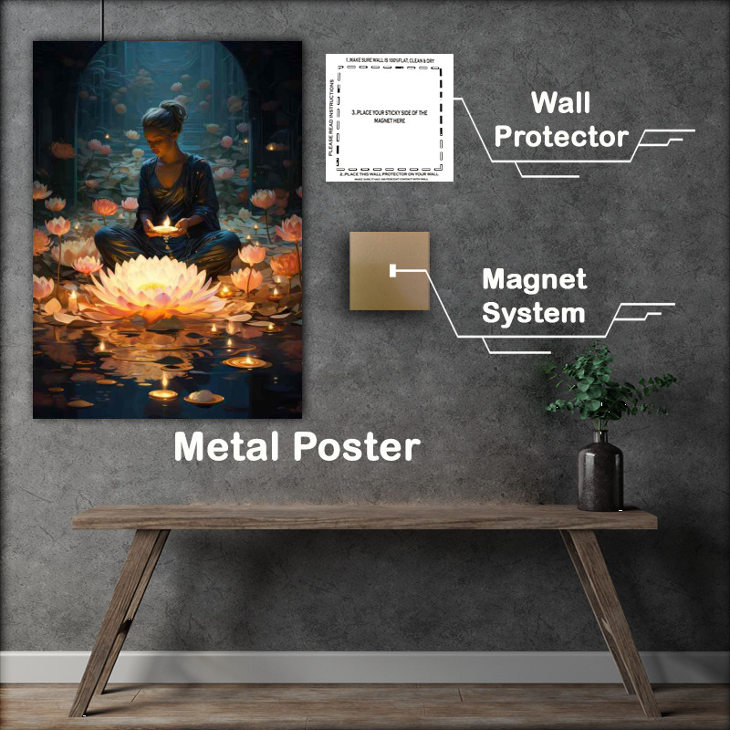 Buy Metal Poster : (Journeying Through Buddha's Sacred Realms)