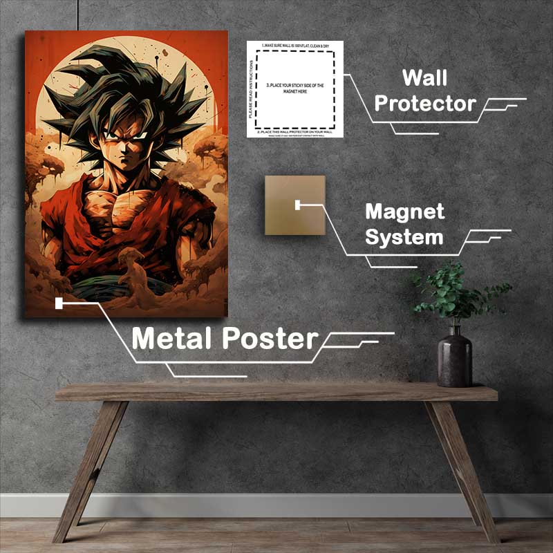 Buy Metal Poster : (Goku style cartoon splash art)