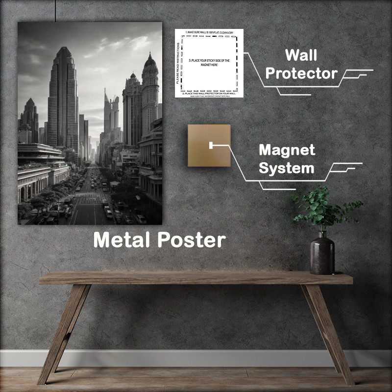 Buy Metal Poster : (City Street scene)
