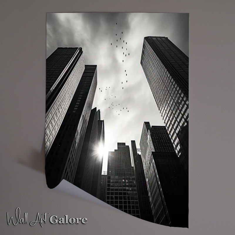 Buy Unframed Poster : (Flying over new york skyscrappers)