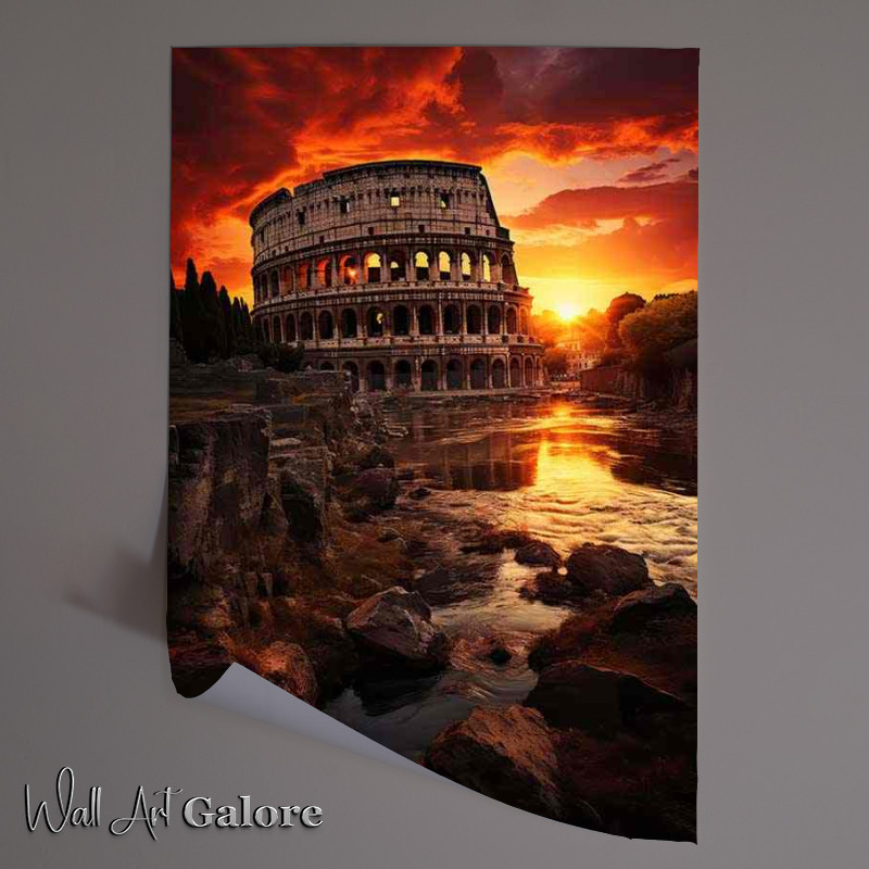 Buy Unframed Poster : (Rome Collosium destruction morning sun breaking)