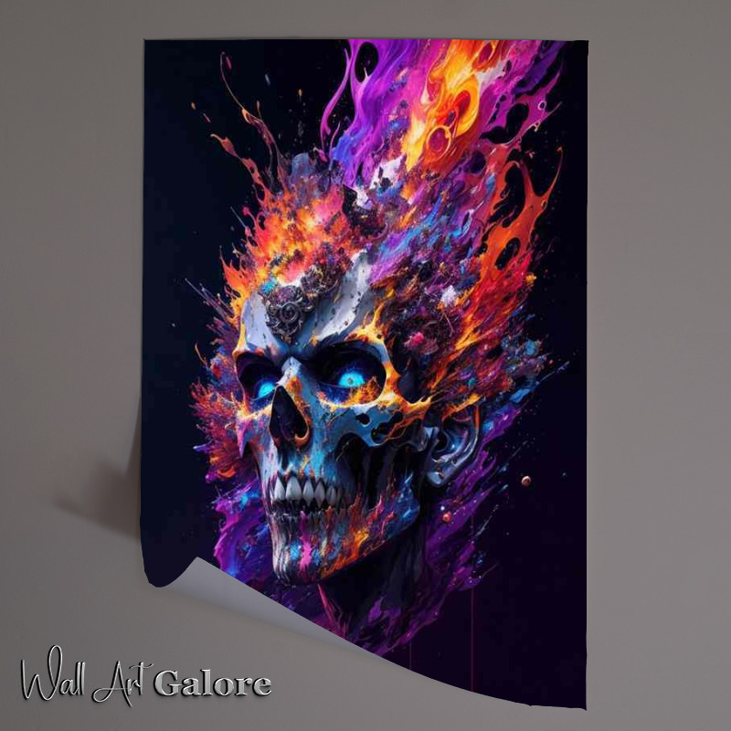Buy Unframed Poster : (Nights Narrative Chronicles of the Macabre coloured skull)