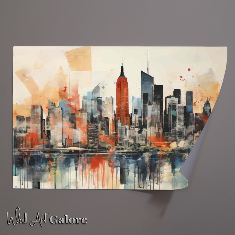 Buy Unframed Poster : (Metropolitan Mystique newspaper style skyline aross the city)